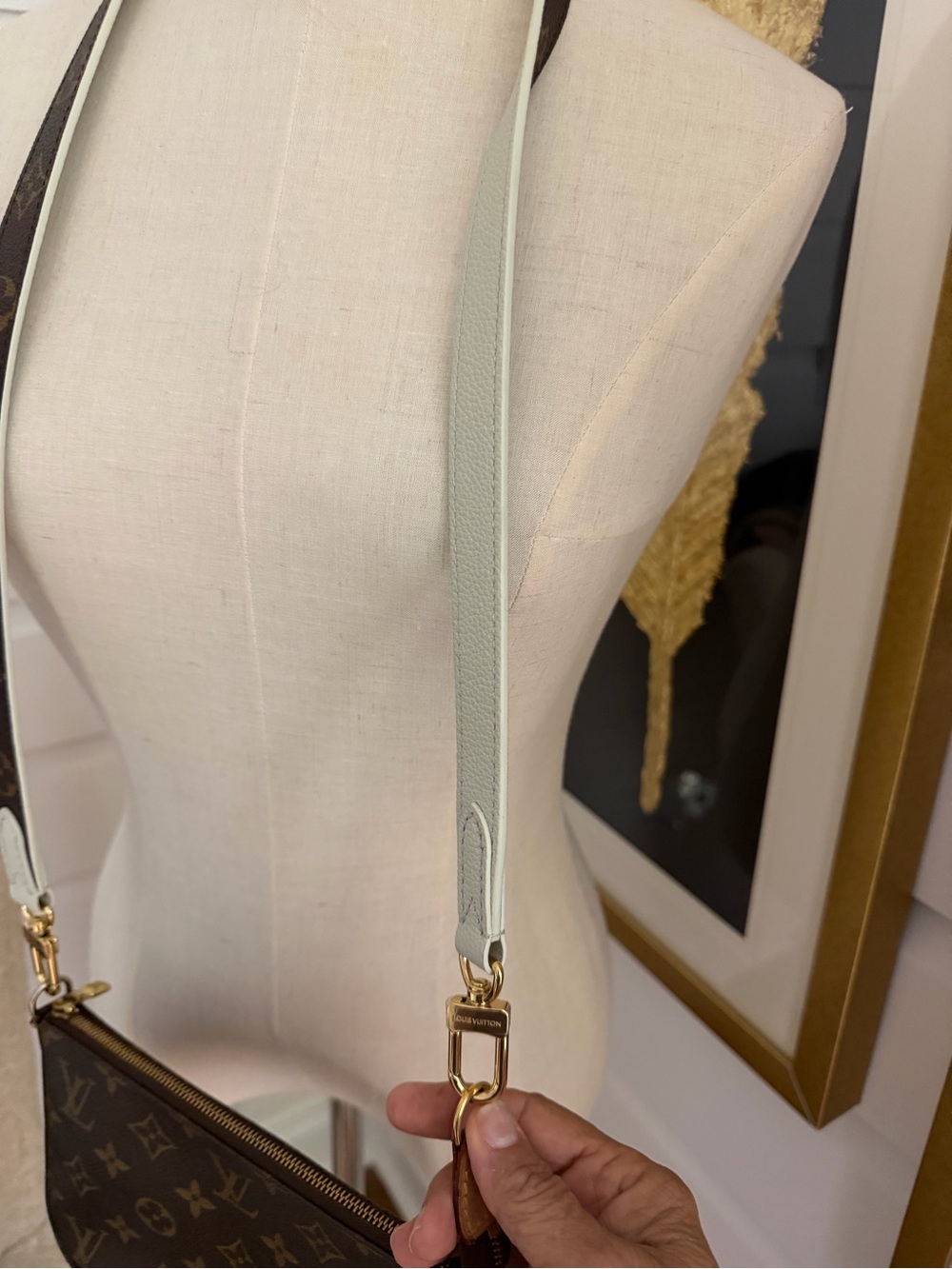 Authentic Louis Vuitton Gold-Tone Hardware Strap with mint green leather. - Picture 6 of 6